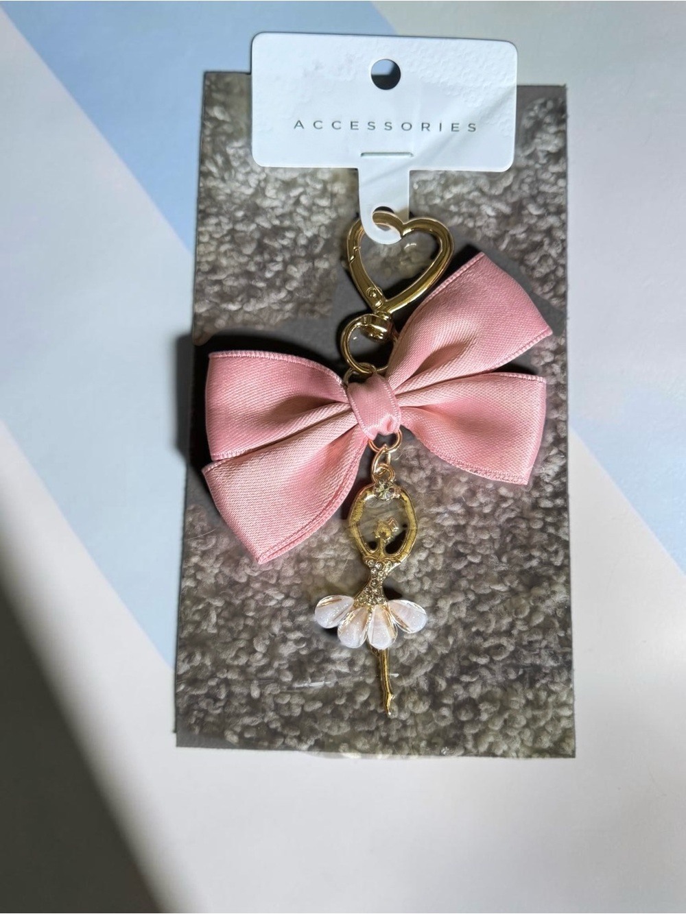 Pink Bow Ballerina Keychain Charm - Accessories
